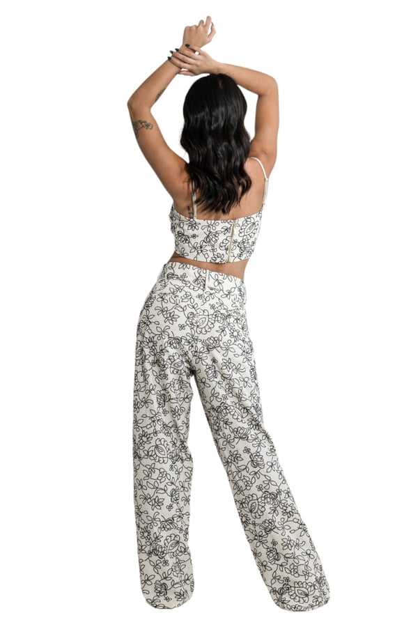 Hamptons Pants Black Flowers Voyaaje | Social Girls Miami